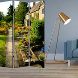 48" X 72" Multi Color Wood Canvas English Garden Screen - Homeroots