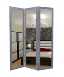 50 X 69 Gray Glass & Wood Mirror Screen - Homeroots - Flyclothing LLC