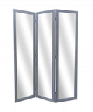 50 X 69 Gray Glass & Wood Mirror Screen - Homeroots - Flyclothing LLC
