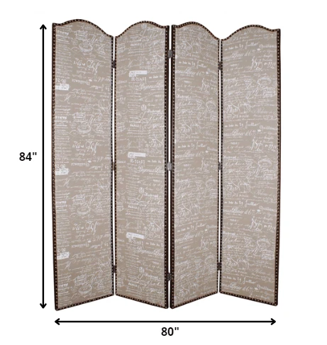 80 X 84 Tan Wood Galore Screen - Homeroots - Flyclothing LLC