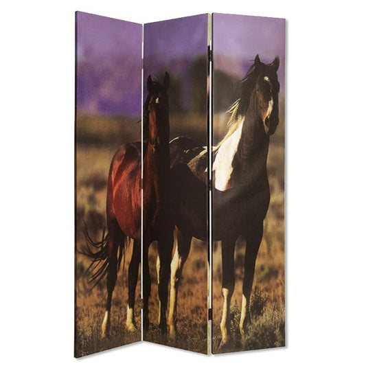 48" X 72" Multi Color Canvas Screen With Nurturing Mare - Homeroots