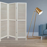 White Finish Wood Shutter 3 Panel Room Divider Screen - Homeroots - Flyclothing LLC