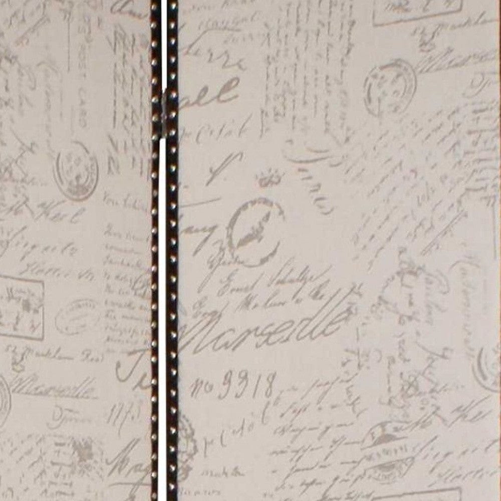 84 X 84 Tan Wood & Fabric Screen - Homeroots - Flyclothing LLC