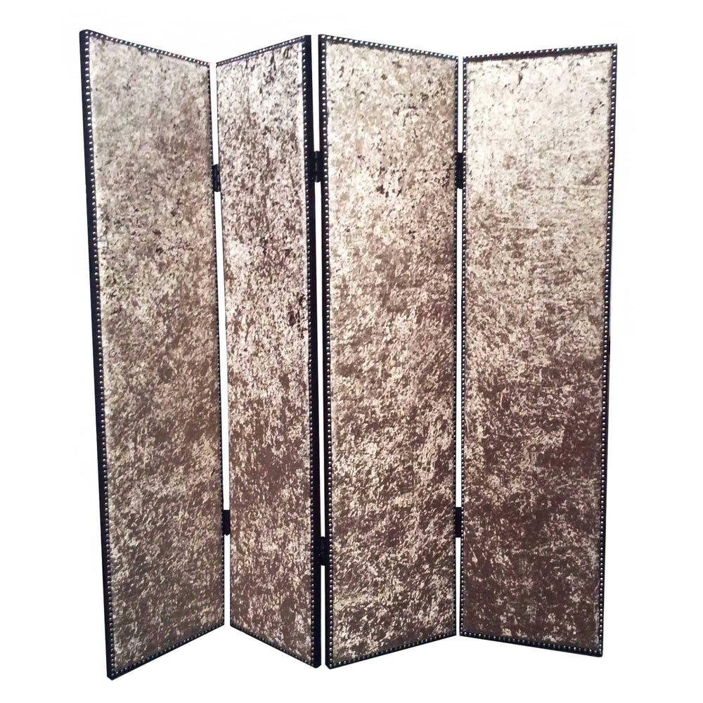 84 X 84 Bronze Wood & Fabric Screen - Homeroots - Flyclothing LLC
