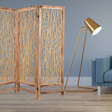 60 X 69 Brown 3 Panel Wood Foldable Screen - Homeroots - Flyclothing LLC