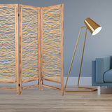 60 X 69 Brown 3 Panel Wood Foldable Screen - Homeroots - Flyclothing LLC