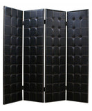 84 X 84 Black Faux Leather Screen - Homeroots - Flyclothing LLC