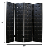 84 X 84 Black Faux Leather Screen - Homeroots - Flyclothing LLC
