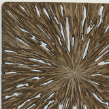 19" X 19" X 2" Brown Square Rotten Wood Wall Decor - Homeroots