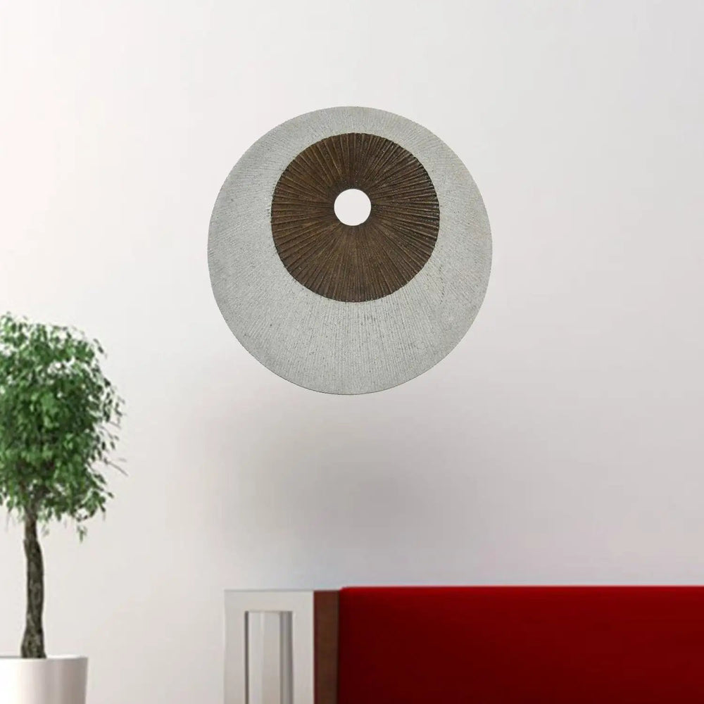 27" X 27" X 3" Brown & Gray Round Double Layer Ribbed Wall Decor - Homeroots - Flyclothing LLC