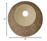 19" X 19" X 2.5" Brown Round Double Layer Ribbed Wall Plaque - Homeroots - Flyclothing LLC