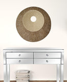 27" X 27"X 3" Brown Round Double Layer Ribbed Wall Plaque - Homeroots - Flyclothing LLC