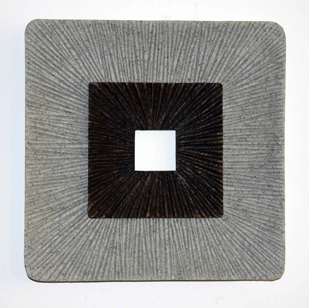 Brown & Gray Square Ribbed Minimalistic Wall Art - Homeroots - Flyclothing LLC