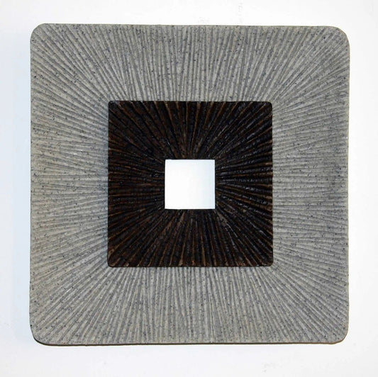 Brown & Gray Square Ribbed Minimalistic Wall Art - Homeroots - Flyclothing LLC