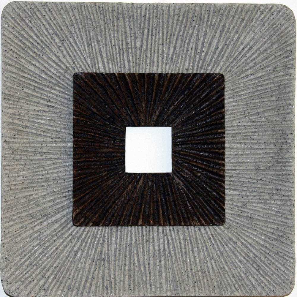 Brown & Gray Square Ribbed Minimalistic Wall Art - Homeroots - Flyclothing LLC