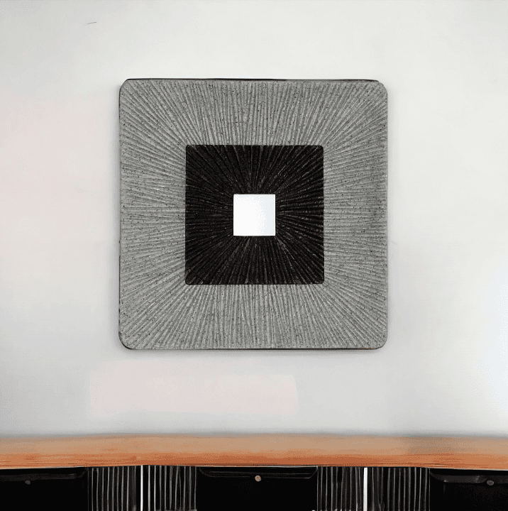 Brown & Gray Square Ribbed Minimalistic Wall Art - Homeroots - Flyclothing LLC