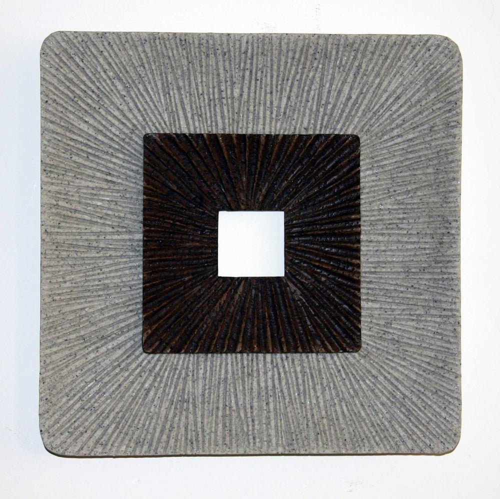 19" X 19" X 2.5" Modern Brown And Gray Ribbed Square Wall Art - Homeroots - Flyclothing LLC
