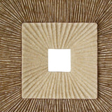 14" X 14" X 2" Brown Concave Square Double Layer Ribbed Wall Plaque Set Of 2 - Homeroots - Flyclothing LLC