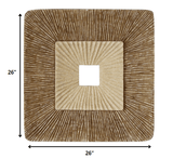 26" X 26" X 2" Brown Concave Square Double Layer Ribbed Wall Plaque - Homeroots - Flyclothing LLC