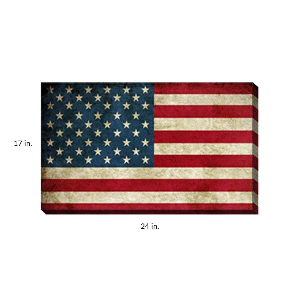 USA Flag Canvas Print Wall Art 2 Piece Set Wall Art - Homeroots - Flyclothing LLC
