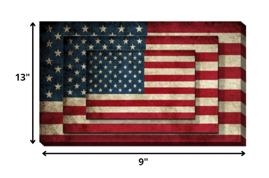 Set Of Four American Flag Print Wall Art - Homeroots - Flyclothing LLC