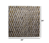 24" X 24" X 1" Raw Wood Look Silver Finish Square Wall Art Medium - Homeroots - Flyclothing LLC