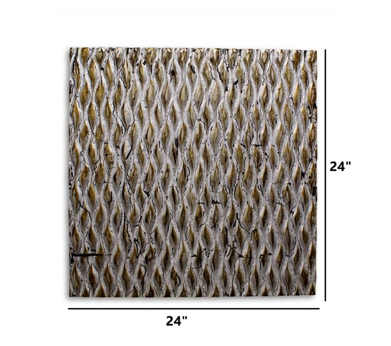 24" X 24" X 1" Raw Wood Look Silver Finish Square Wall Art Medium - Homeroots - Flyclothing LLC