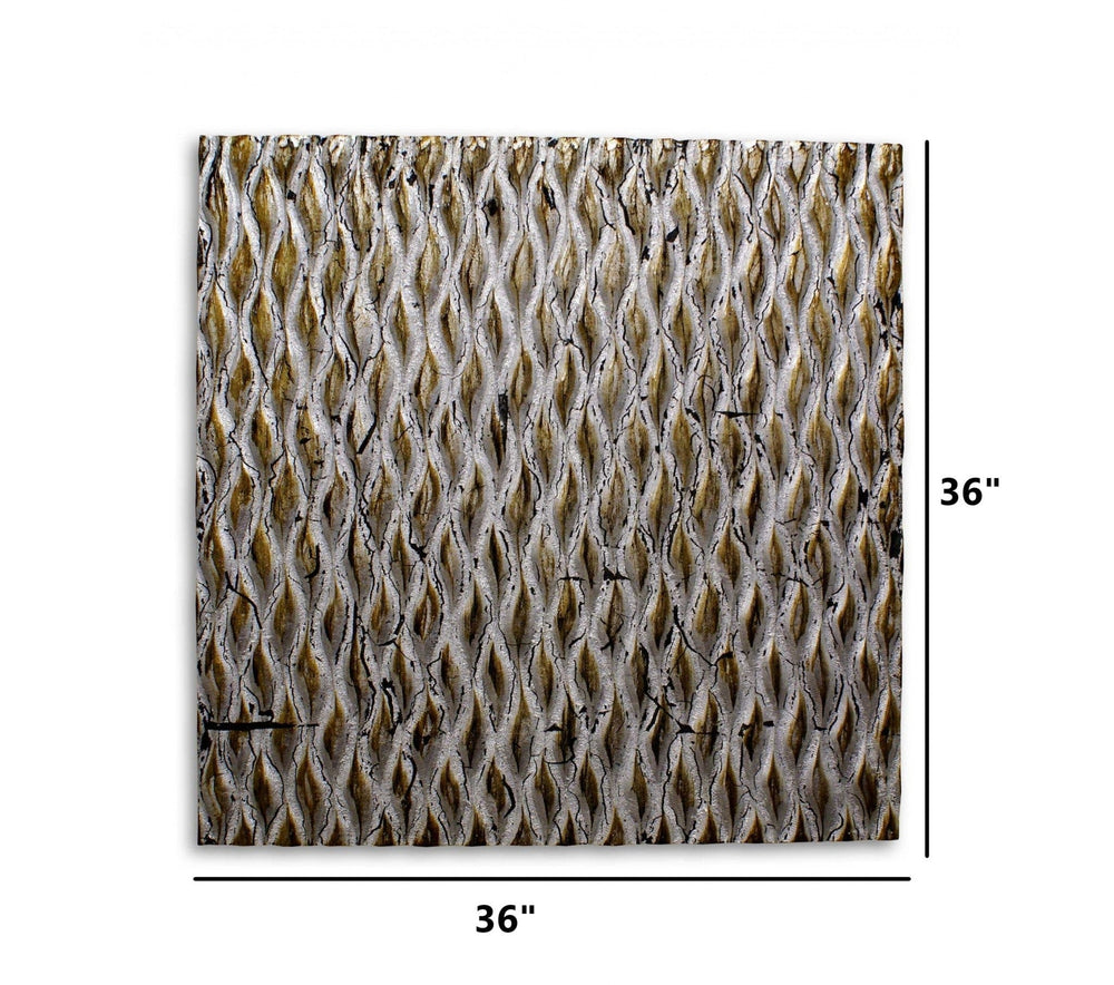 36" X 36" X 1" Raw Wood Look Silver Finish Square Wall Art - Homeroots - Flyclothing LLC