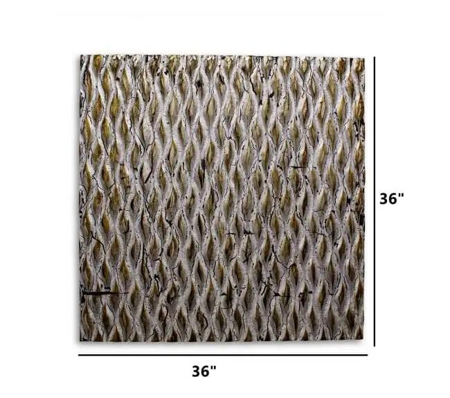 36" X 36" X 1" Raw Wood Look Silver Finish Square Wall Art - Homeroots - Flyclothing LLC