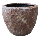 Set of Three 21" Brown Stone Indoor Outdoor Round Pot Planter - Homeroots - Flyclothing LLC