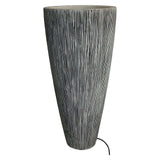 1 X 18 X 39 Gray Sandstone Ribbed Long Conical Planter With Light - Homeroots - Flyclothing LLC