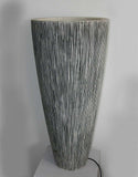 1 X 18 X 39 Gray Sandstone Ribbed Long Conical Planter With Light - Homeroots - Flyclothing LLC