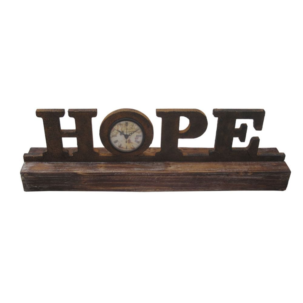 6" X 23" X 3" Brown Wood Decor Clock - Homeroots