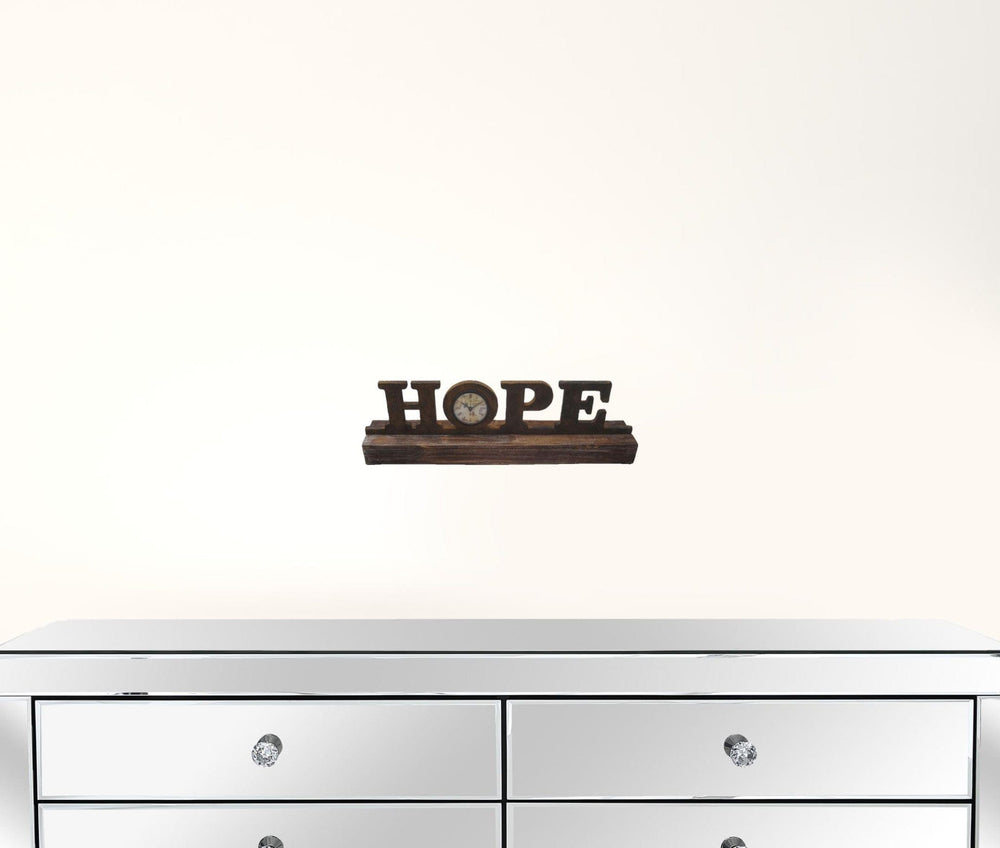 6" X 23" X 3" Brown Wood Decor Clock - Homeroots