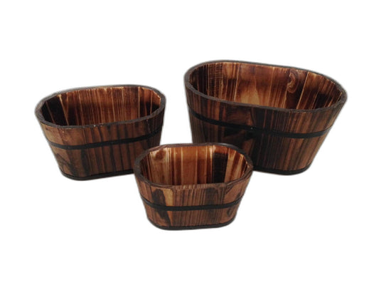 1" X 10" X 7" Brown, Wood Garden Planter - 3 Piece - Homeroots