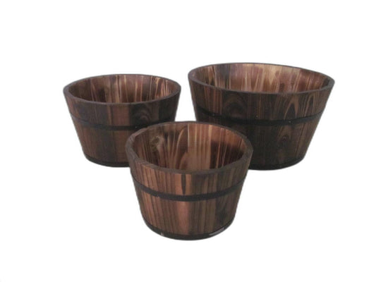 1" X 10" X 1" Brown, Wood Garden Planter - 3 Piece - Homeroots