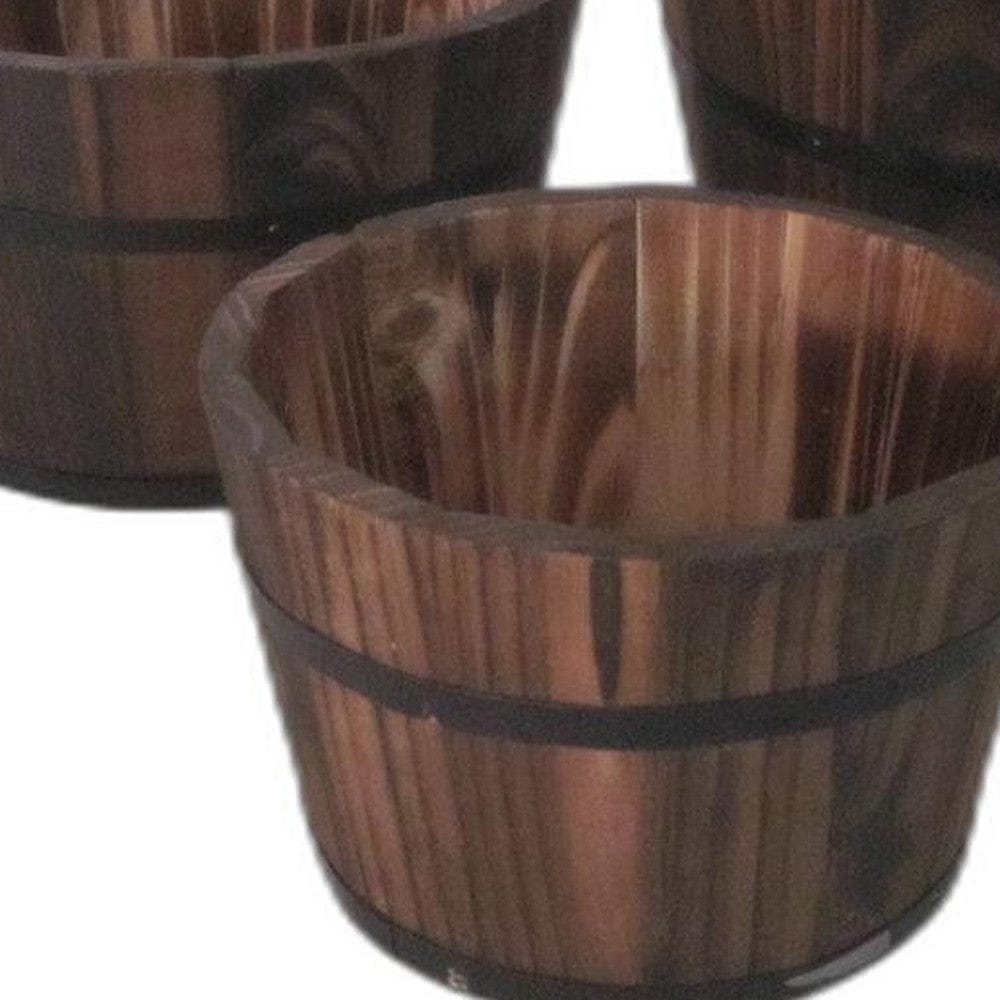 1" X 10" X 1" Brown, Wood Garden Planter - 3 Piece - Homeroots - Flyclothing LLC