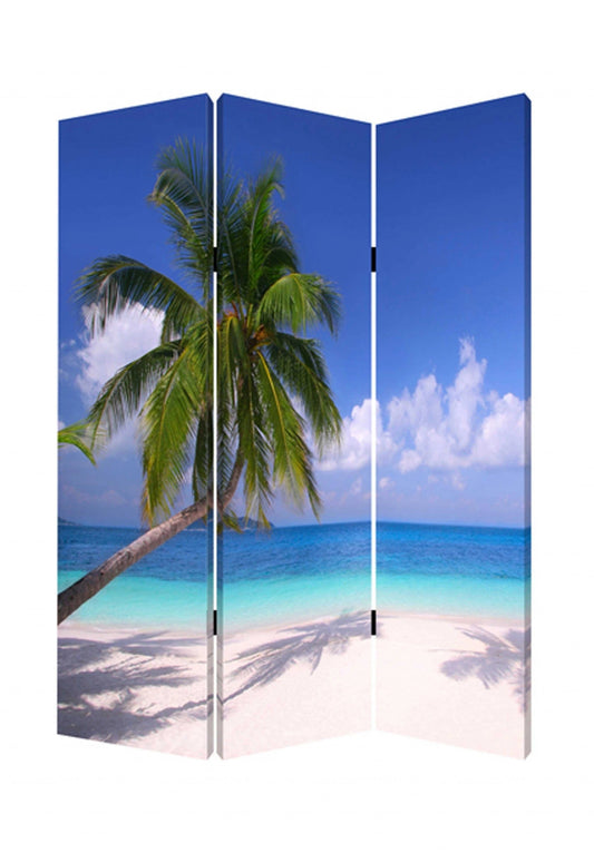 48 X 72 Multi Color Wood Canvas Paradise Screen - Homeroots - Flyclothing LLC