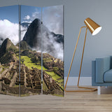 48" X 72" Multi Color Wood Canvas Machu Picchu Screen - Homeroots