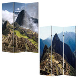 48" X 72" Multi Color Wood Canvas Machu Picchu Screen - Homeroots
