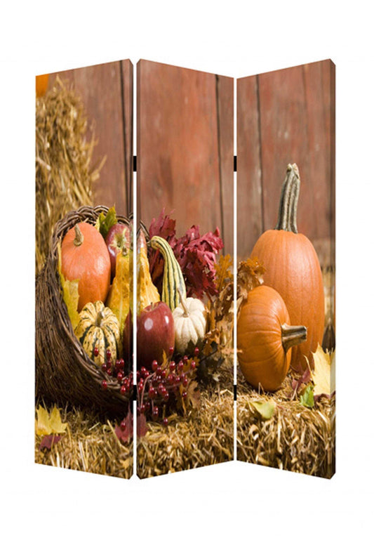 48 X 72 Multi Color Wood Canvas Harvest Screen - Homeroots - Flyclothing LLC