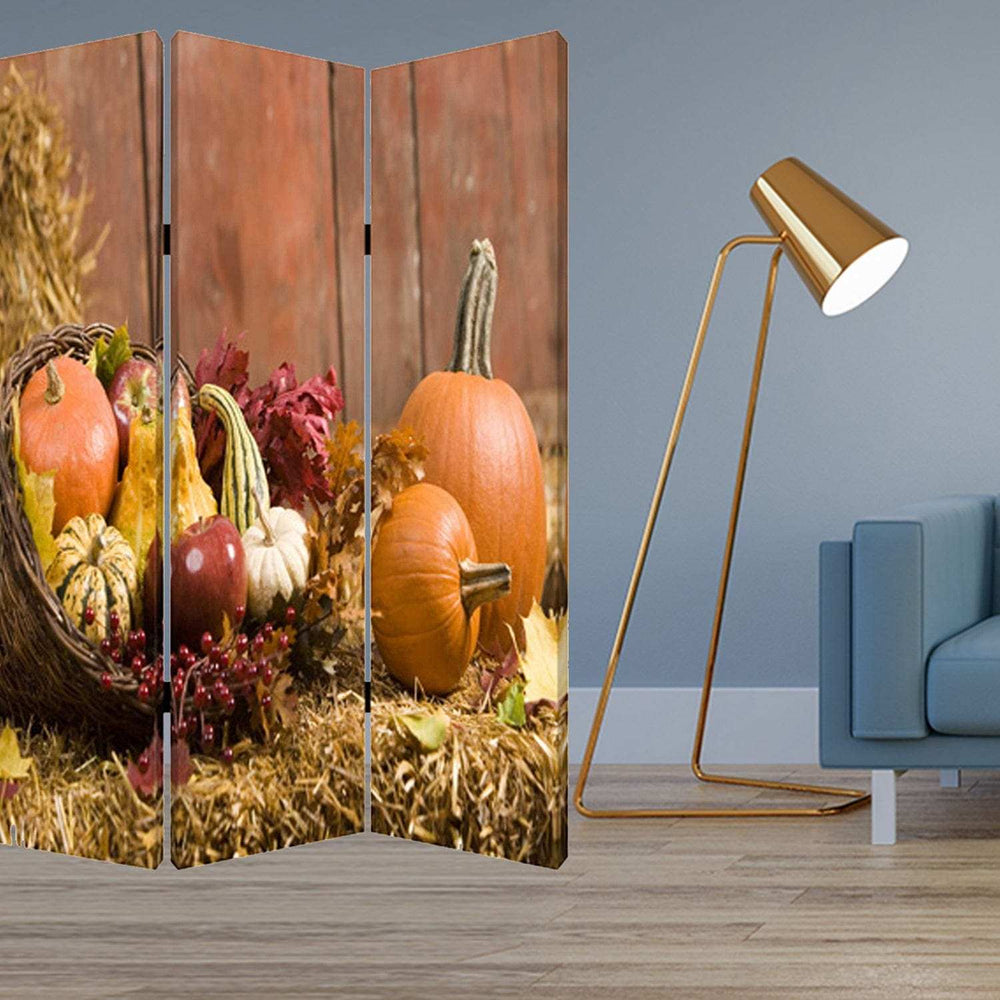 48 X 72 Multi Color Wood Canvas Harvest Screen - Homeroots - Flyclothing LLC