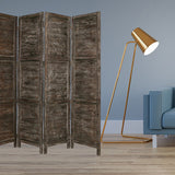 76" X 84" Black Wood Screen - Homeroots