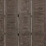 84" Gray Folding Four Panel Screen Room Divider - Homeroots