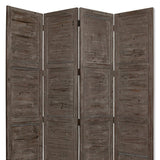 84" Gray Folding Four Panel Screen Room Divider - Homeroots