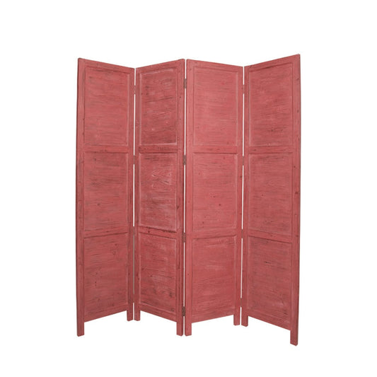 76" X 84" Red Wood Screen - Homeroots