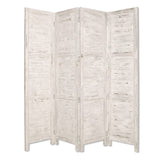 76" X 84" White Wood Screen - Homeroots