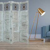 76" X 84" Blue Wood Screen - Homeroots