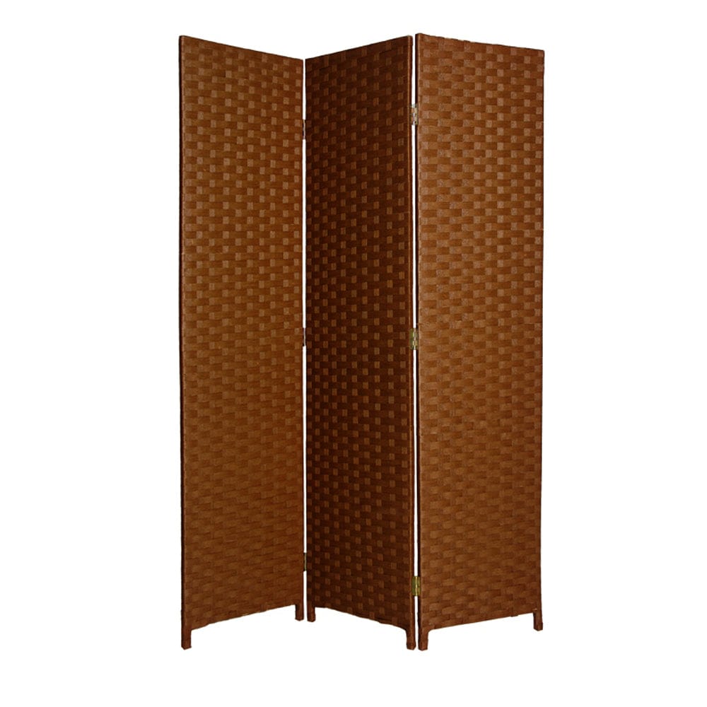 54" X 72" Dark Brown Wood 3 Panel Screen - Homeroots - Flyclothing LLC