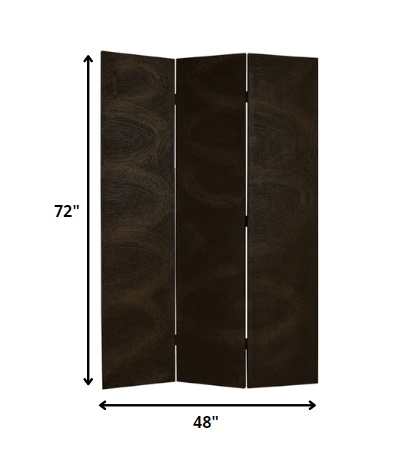 48" X 72" Black Wood Canvas Screen - Homeroots
